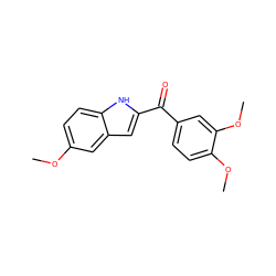 COc1ccc2[nH]c(C(=O)c3ccc(OC)c(OC)c3)cc2c1 ZINC000013470965