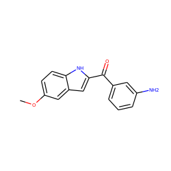 COc1ccc2[nH]c(C(=O)c3cccc(N)c3)cc2c1 ZINC000013470996