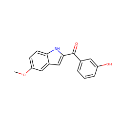 COc1ccc2[nH]c(C(=O)c3cccc(O)c3)cc2c1 ZINC000013470981