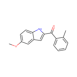 COc1ccc2[nH]c(C(=O)c3ccccc3C)cc2c1 ZINC000013470975