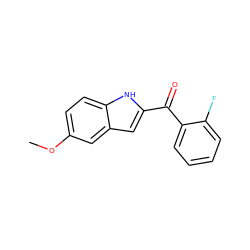 COc1ccc2[nH]c(C(=O)c3ccccc3F)cc2c1 ZINC000013471016