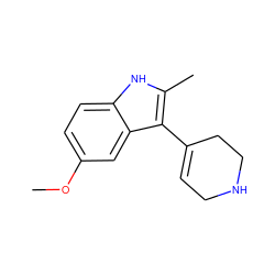 COc1ccc2[nH]c(C)c(C3=CCNCC3)c2c1 ZINC000028526528