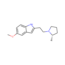 COc1ccc2[nH]c(CCN3CCC[C@@H]3C)cc2c1 ZINC000029130661