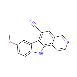 COc1ccc2[nH]c3c4ccncc4cc(C#N)c3c2c1 ZINC000217054428