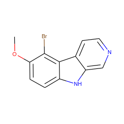 COc1ccc2[nH]c3cnccc3c2c1Br ZINC000013535808