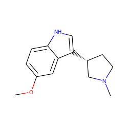 COc1ccc2[nH]cc([C@@H]3CCN(C)C3)c2c1 ZINC000013801318