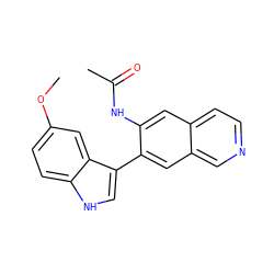 COc1ccc2[nH]cc(-c3cc4cnccc4cc3NC(C)=O)c2c1 ZINC000217054562