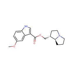 COc1ccc2[nH]cc(C(=O)OC[C@@H]3CCN4CCC[C@@H]34)c2c1 ZINC000013681117