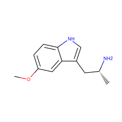 COc1ccc2[nH]cc(C[C@@H](C)N)c2c1 ZINC000002009555