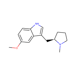 COc1ccc2[nH]cc(C[C@H]3CCCN3C)c2c1 ZINC000003779247