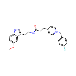 COc1ccc2[nH]cc(CCNC(=O)CCc3cc[n+](Cc4ccc(F)cc4)cc3)c2c1 ZINC000473149641