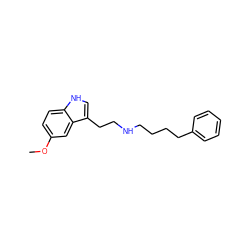 COc1ccc2[nH]cc(CCNCCCCc3ccccc3)c2c1 ZINC000013737390