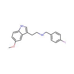 COc1ccc2[nH]cc(CCNCc3ccc(I)cc3)c2c1 ZINC000013737393