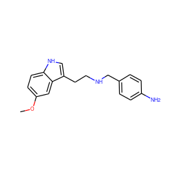 COc1ccc2[nH]cc(CCNCc3ccc(N)cc3)c2c1 ZINC000013737395