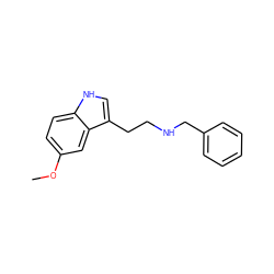 COc1ccc2[nH]cc(CCNCc3ccccc3)c2c1 ZINC000006018832