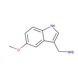 COc1ccc2[nH]cc(CN)c2c1 ZINC000020269183