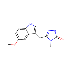 COc1ccc2[nH]cc(Cc3n[nH]c(=O)n3C)c2c1 ZINC000218661319