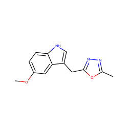 COc1ccc2[nH]cc(Cc3nnc(C)o3)c2c1 ZINC000473168069