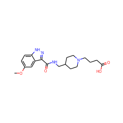 COc1ccc2[nH]nc(C(=O)NCC3CCN(CCCC(=O)O)CC3)c2c1 ZINC000205786100