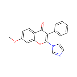 COc1ccc2c(=O)c(-c3ccccc3)c(-n3ccnc3)oc2c1 ZINC000014946793