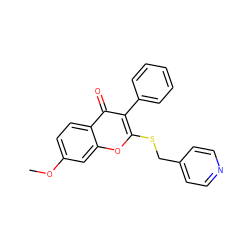 COc1ccc2c(=O)c(-c3ccccc3)c(SCc3ccncc3)oc2c1 ZINC000013581371