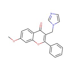 COc1ccc2c(=O)c(Cn3ccnc3)c(-c3ccccc3)oc2c1 ZINC000013861995