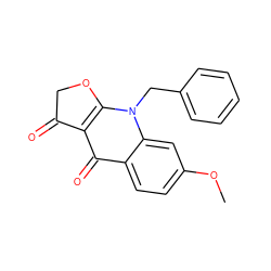 COc1ccc2c(=O)c3c(n(Cc4ccccc4)c2c1)OCC3=O ZINC000043103268