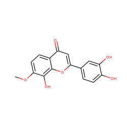 COc1ccc2c(=O)cc(-c3ccc(O)c(O)c3)oc2c1O ZINC000013586384