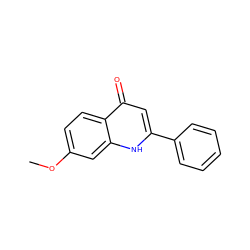 COc1ccc2c(=O)cc(-c3ccccc3)[nH]c2c1 ZINC000012647602