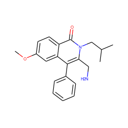 COc1ccc2c(=O)n(CC(C)C)c(CN)c(-c3ccccc3)c2c1 ZINC000072105474