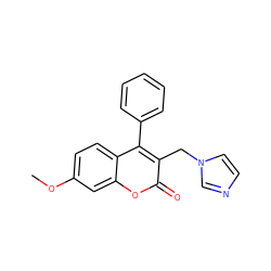 COc1ccc2c(-c3ccccc3)c(Cn3ccnc3)c(=O)oc2c1 ZINC000013586725