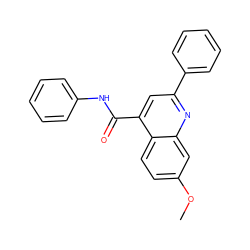 COc1ccc2c(C(=O)Nc3ccccc3)cc(-c3ccccc3)nc2c1 ZINC000013762333