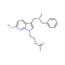 COc1ccc2c(CN(C)Cc3ccccc3)cn(CCNC(C)=O)c2n1 ZINC000071329583