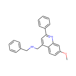 COc1ccc2c(CNCc3ccccc3)cc(-c3ccccc3)nc2c1 ZINC000013762335