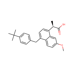 COc1ccc2c(Cc3ccc(C(C)(C)C)cc3)ccc([C@@H](C)C(=O)O)c2c1 ZINC000026646356