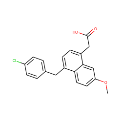 COc1ccc2c(Cc3ccc(Cl)cc3)ccc(CC(=O)O)c2c1 ZINC000026644119