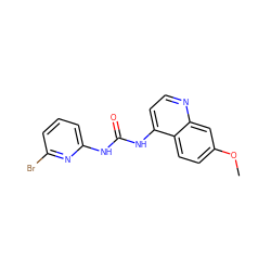 COc1ccc2c(NC(=O)Nc3cccc(Br)n3)ccnc2c1 ZINC000063298417