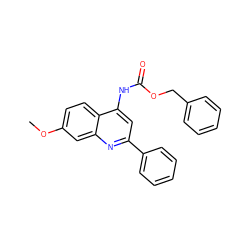 COc1ccc2c(NC(=O)OCc3ccccc3)cc(-c3ccccc3)nc2c1 ZINC000013762339