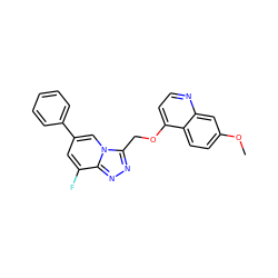 COc1ccc2c(OCc3nnc4c(F)cc(-c5ccccc5)cn34)ccnc2c1 ZINC000166085169