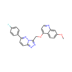 COc1ccc2c(OCc3nnc4ccc(-c5ccc(F)cc5)nn34)ccnc2c1 ZINC000040976280