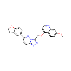 COc1ccc2c(OCc3nnc4ccc(-c5ccc6c(c5)CCO6)nn34)ccnc2c1 ZINC000149243358