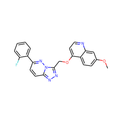 COc1ccc2c(OCc3nnc4ccc(-c5ccccc5F)nn34)ccnc2c1 ZINC000040429932