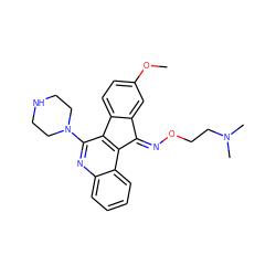 COc1ccc2c(c1)/C(=N\OCCN(C)C)c1c-2c(N2CCNCC2)nc2ccccc12 ZINC000029055460