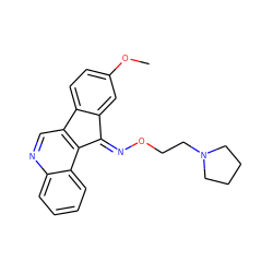 COc1ccc2c(c1)/C(=N\OCCN1CCCC1)c1c-2cnc2ccccc12 ZINC000064574062