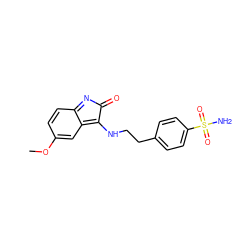 COc1ccc2c(c1)=C(NCCc1ccc(S(N)(=O)=O)cc1)C(=O)N=2 ZINC001772656491