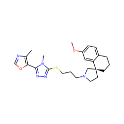 COc1ccc2c(c1)[C@]1(CCC2)CCN(CCCSc2nnc(-c3ocnc3C)n2C)C1 ZINC000064527773