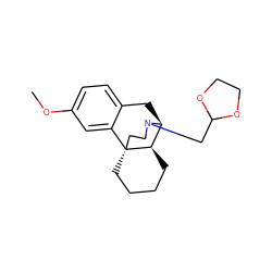 COc1ccc2c(c1)[C@]13CCCC[C@@H]1[C@H](C2)N(CC1OCCO1)CC3 ZINC000139256468