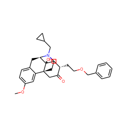 COc1ccc2c(c1)[C@]13CCN(CC4CC4)[C@H](C2)[C@]1(O)C[C@H](CCOCc1ccccc1)C(=O)C3 ZINC000217083861