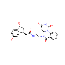 COc1ccc2c(c1)[C@H](CC(=O)NCCNC(=O)c1ccccc1N1CCC(=O)NC1=O)CC2=O ZINC000473123126