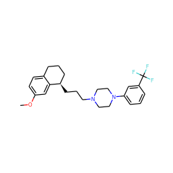 COc1ccc2c(c1)[C@H](CCCN1CCN(c3cccc(C(F)(F)F)c3)CC1)CCC2 ZINC000013740695